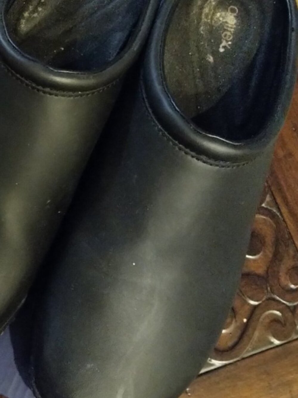 Ladies 7.5-8 Aertrex Robin slip resistant clogs black Leather arch support exc - Picture 9 of 15